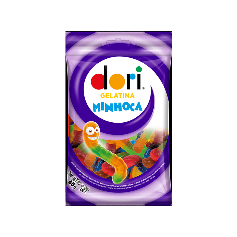 BALA GELATINA DORI MINHOCA ACIDA